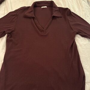 Maurices Rich Brown Ribbed Top